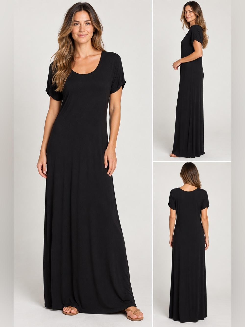 C&C California Tshirt Maxi Dress Black